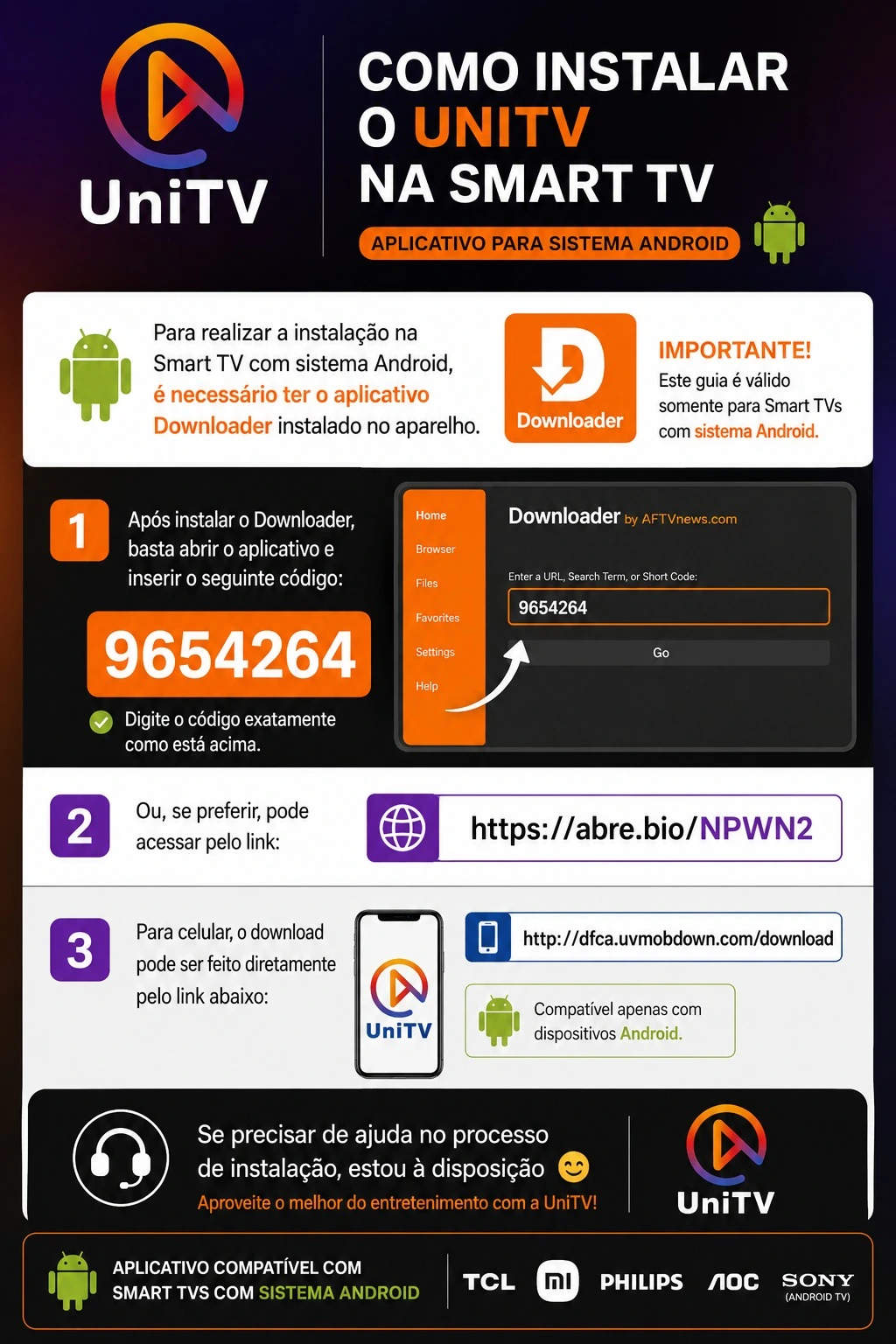 Como instalar UniTV na Smart TV